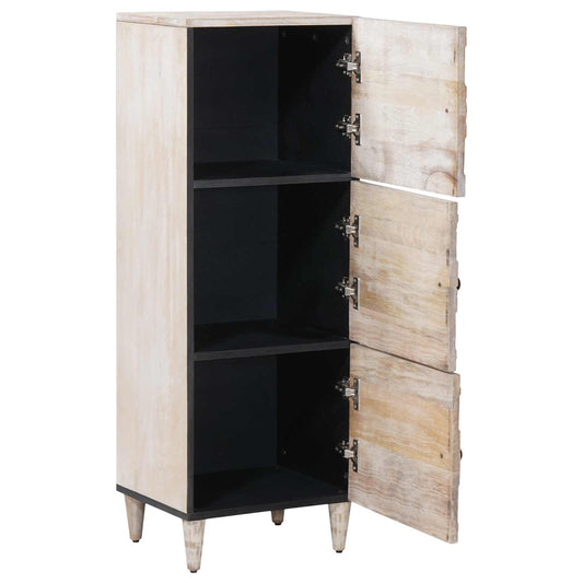vidaXL High Board with Shelf White 40 x 33.5 x 110 cm Solid Mango Wood