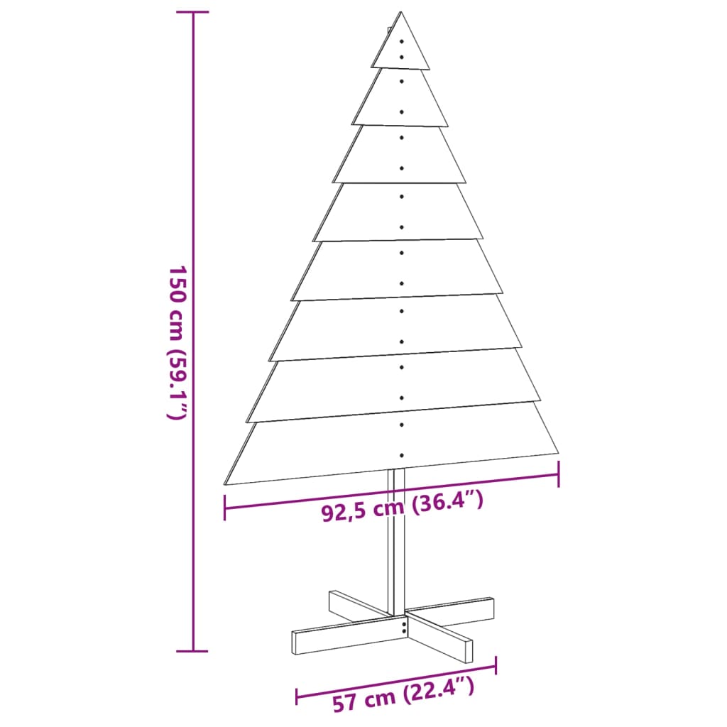 vidaXL Wooden Christmas Tree for Decoration 150 cm Solid Wood