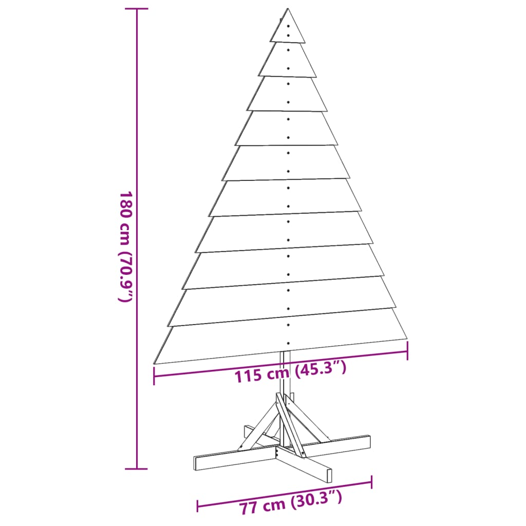 vidaXL Wooden Christmas Tree for Decoration 180 cm Solid Wood