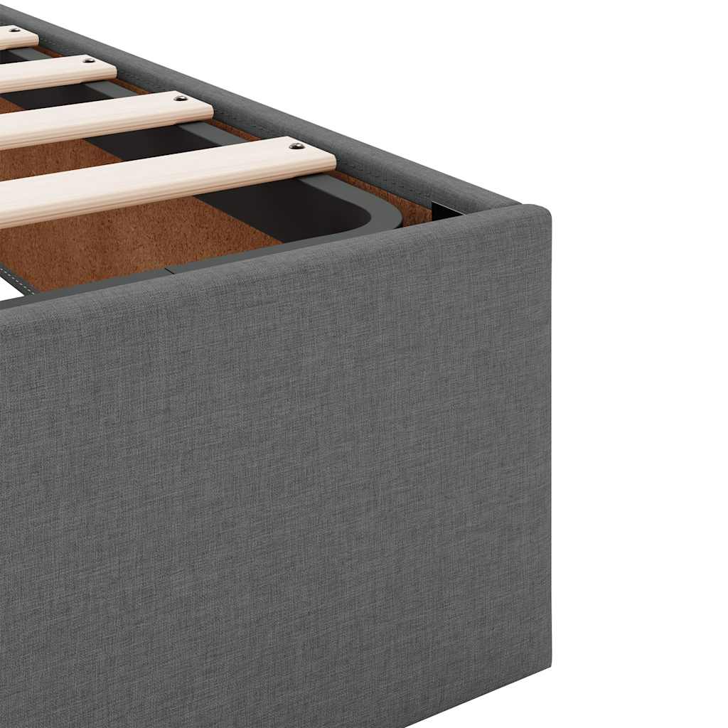 vidaXL Ottoman Bed Frame without Mattress Dark Grey Single Fabric