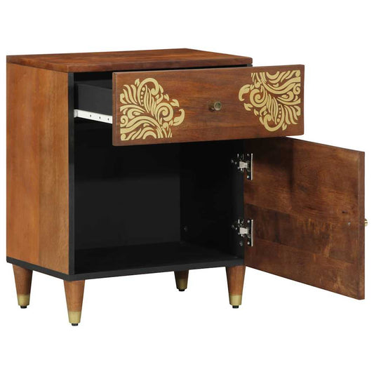 vidaXL Bedside Cabinet with Door Honey Brown 50 x 33 x 60 cm