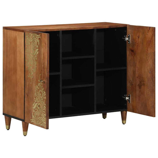 vidaXL Sideboard with Shelf Brown 90 x 33 x 75 cm Solid Mango Wood