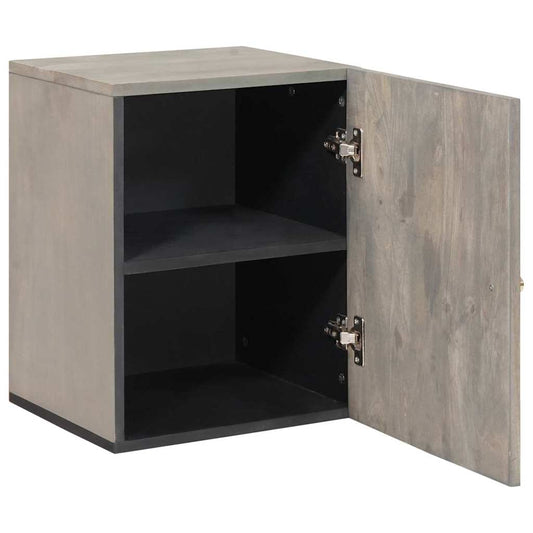 vidaXL Wall Cabinet Wall-mounted Grey 38 x 33 x 48 cm Solid Mango Wood