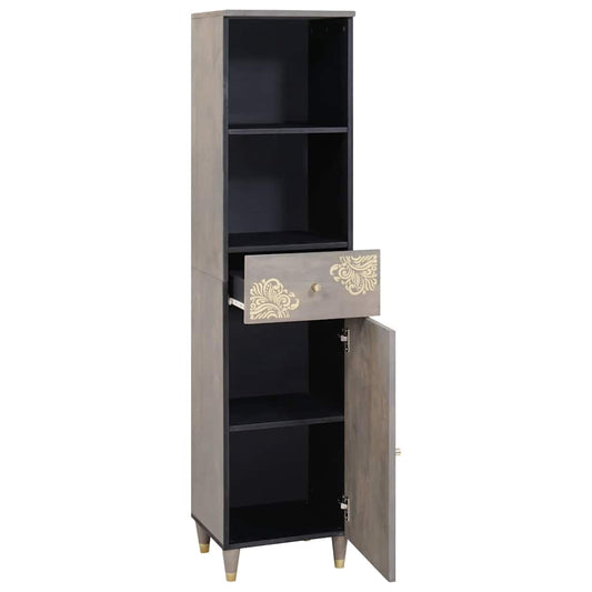 vidaXL Bathroom Cabinet Grey 38 x 33 x 160 cm Solid Mango Wood