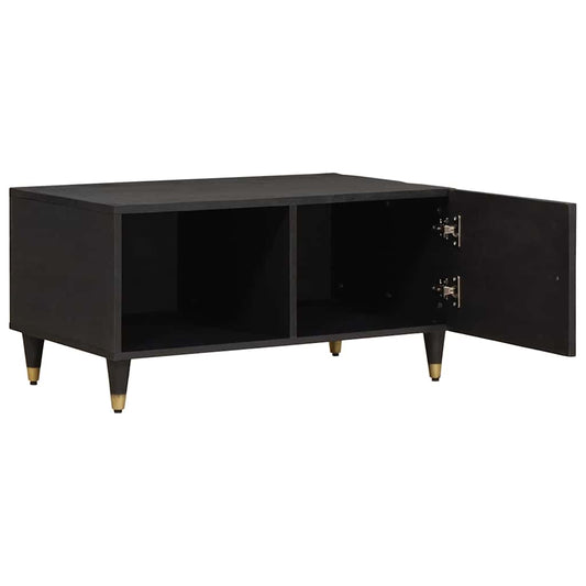 vidaXL Coffee Table Black 80 x 50 x 40 cm Solid Mango Wood