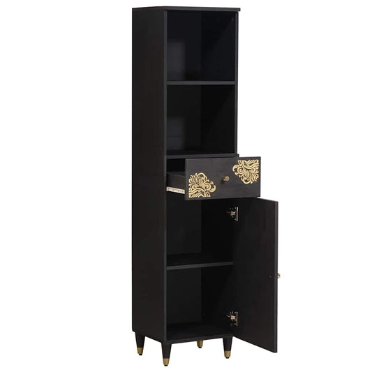 vidaXL Bathroom Cabinet Black 38 x 33 x 160 cm Solid Mango Wood
