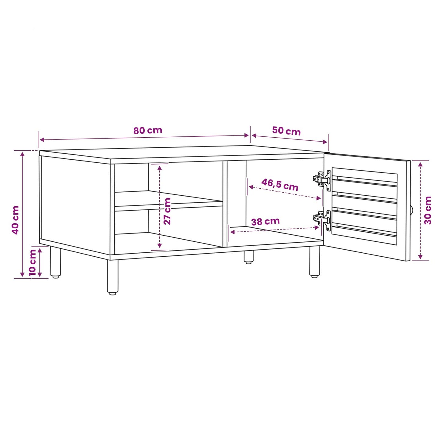 vidaXL Coffee Table Natural 80 x 50 x 40 cm Solid Mango Wood