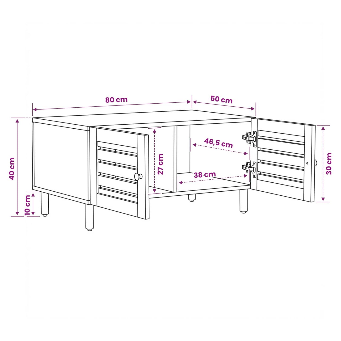 vidaXL Coffee Table Natural 80 x 50 x 40 cm Solid Mango Wood