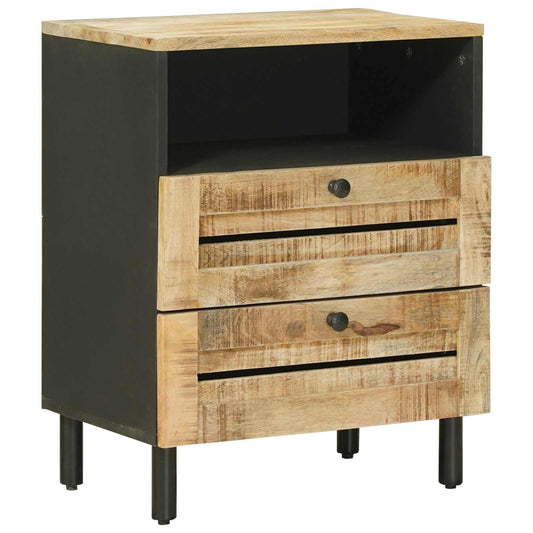 vidaXL Bedside Table Brown and Black 50 x 33 x 60 cm Solid Mango Wood