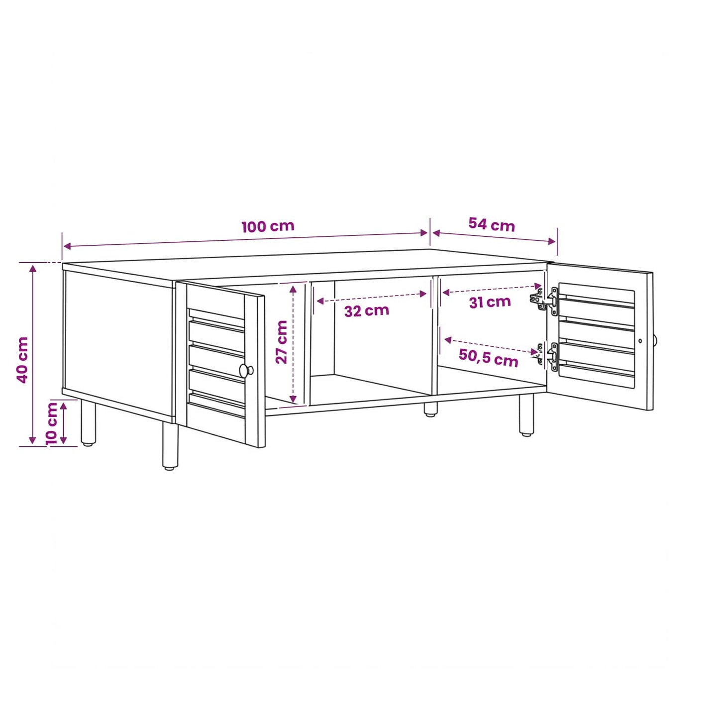 vidaXL Coffee Table Natural 100 x 54 x 40 cm Solid Mango Wood