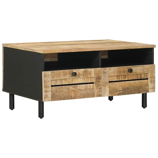 vidaXL Coffee Table Brown and Black 80 x 54 x 40 cm Solid Mango Wood