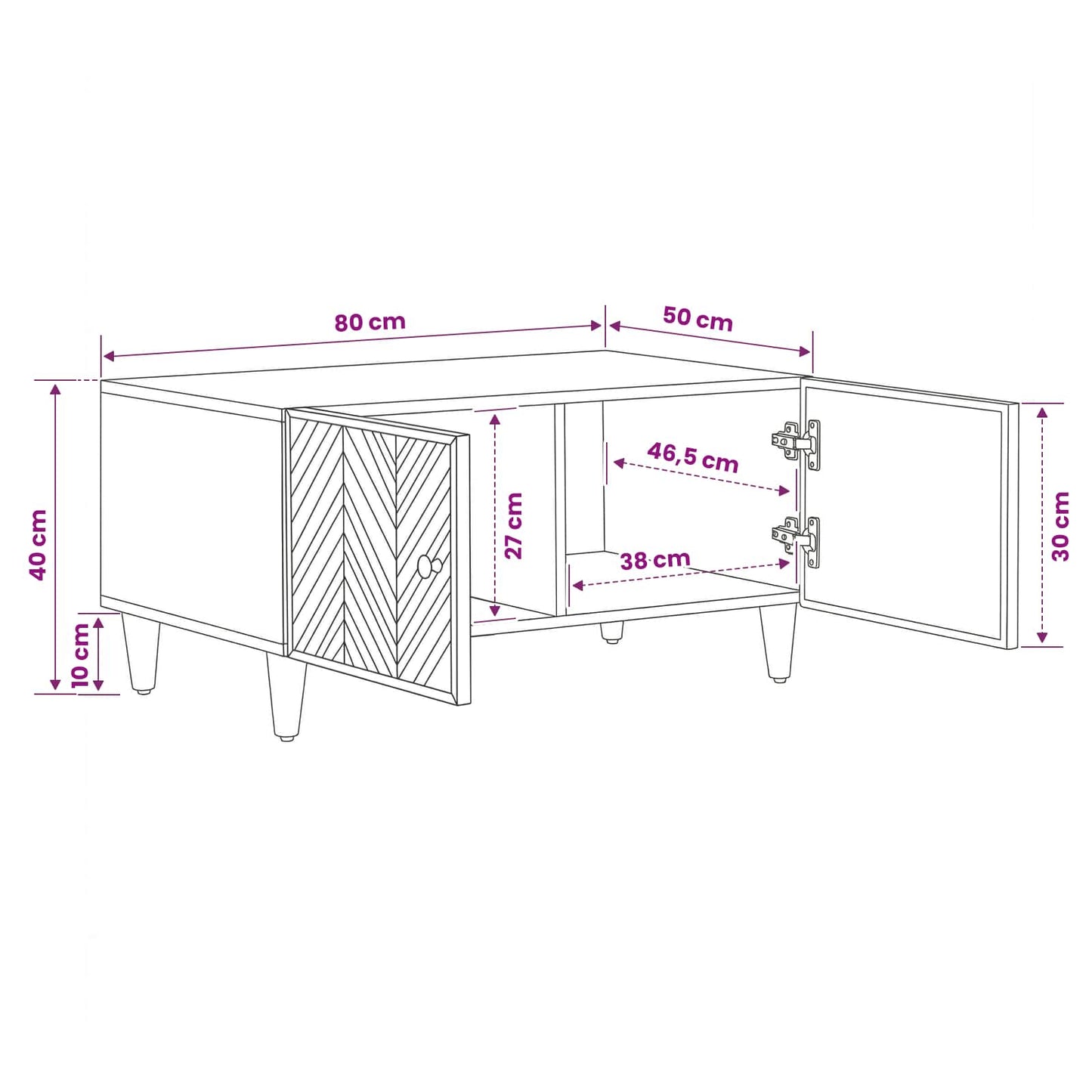 vidaXL Coffee Table Brown 80 x 50 x 40 cm Solid Mango Wood