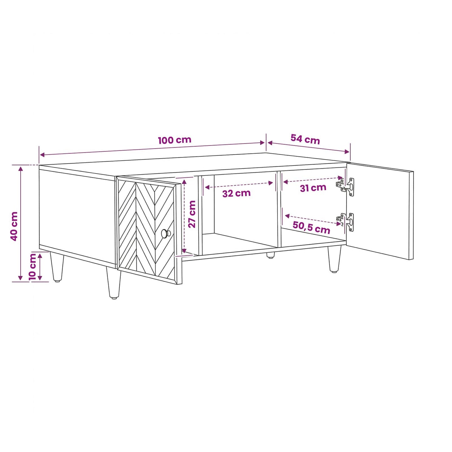 vidaXL Coffee Table Brown 100 x 54 x 40 cm Solid Mango Wood