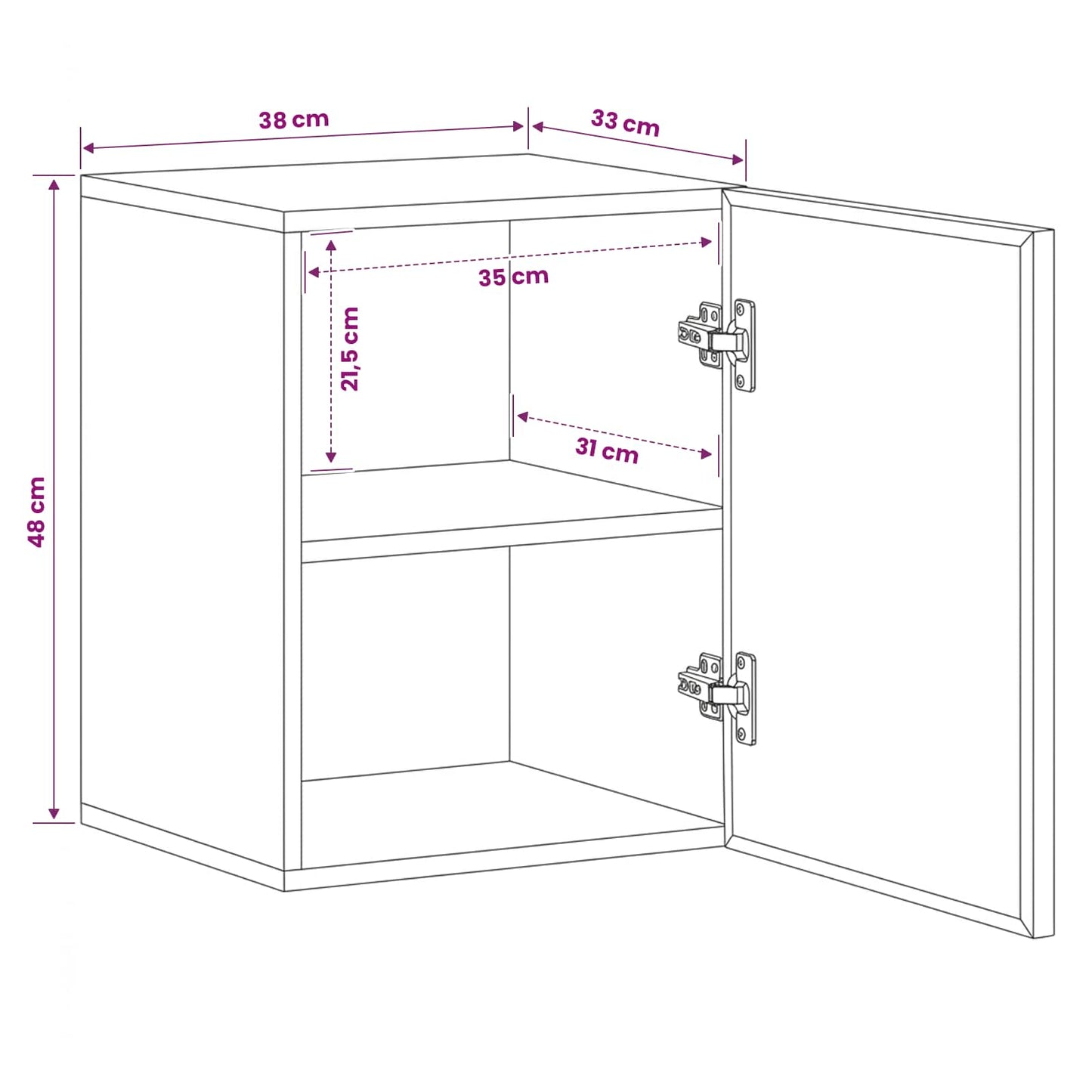 vidaXL Hanging Cabinet Brown 38 x 33.5 x 48 cm Solid Mango Wood