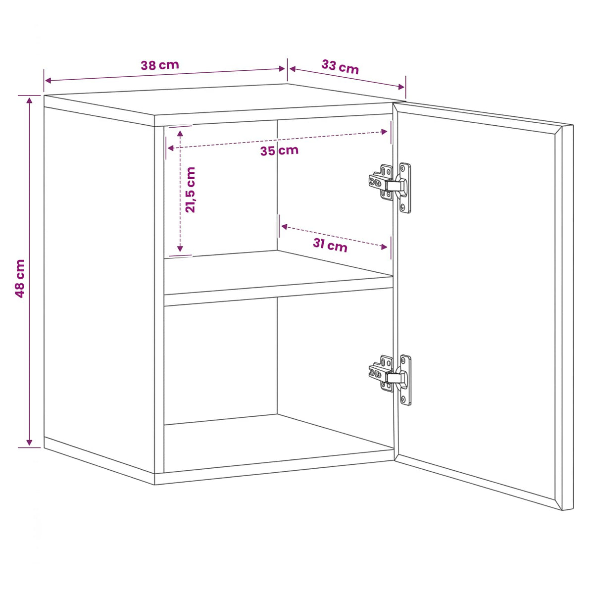 vidaXL Hanging Cabinet Brown 38 x 33 x 48 cm Solid Mango Wood