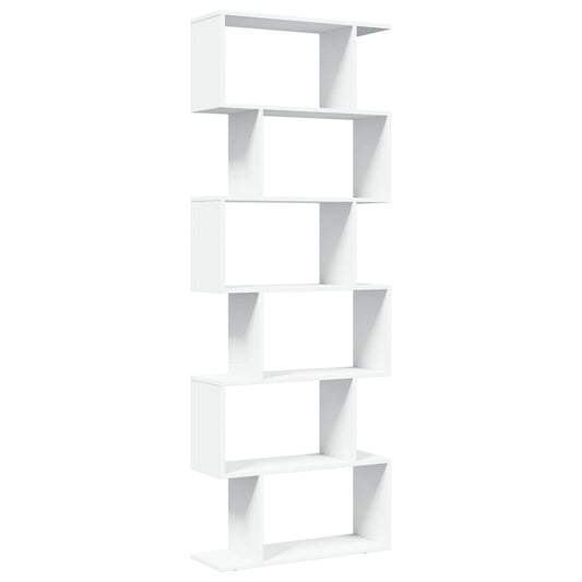 vidaXL Room Divider Bookcase 6-Tier White 70x24x193 cm Engineered Wood