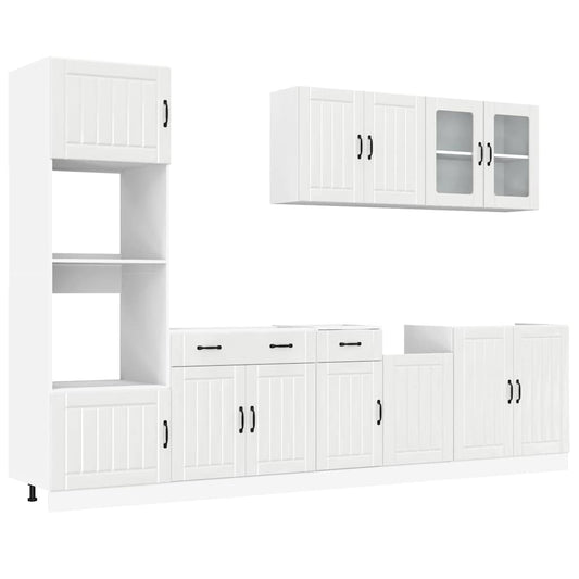 vidaXL 7 Piece Kitchen Cabinet Set "Lucca" High Gloss White Engineered Wood