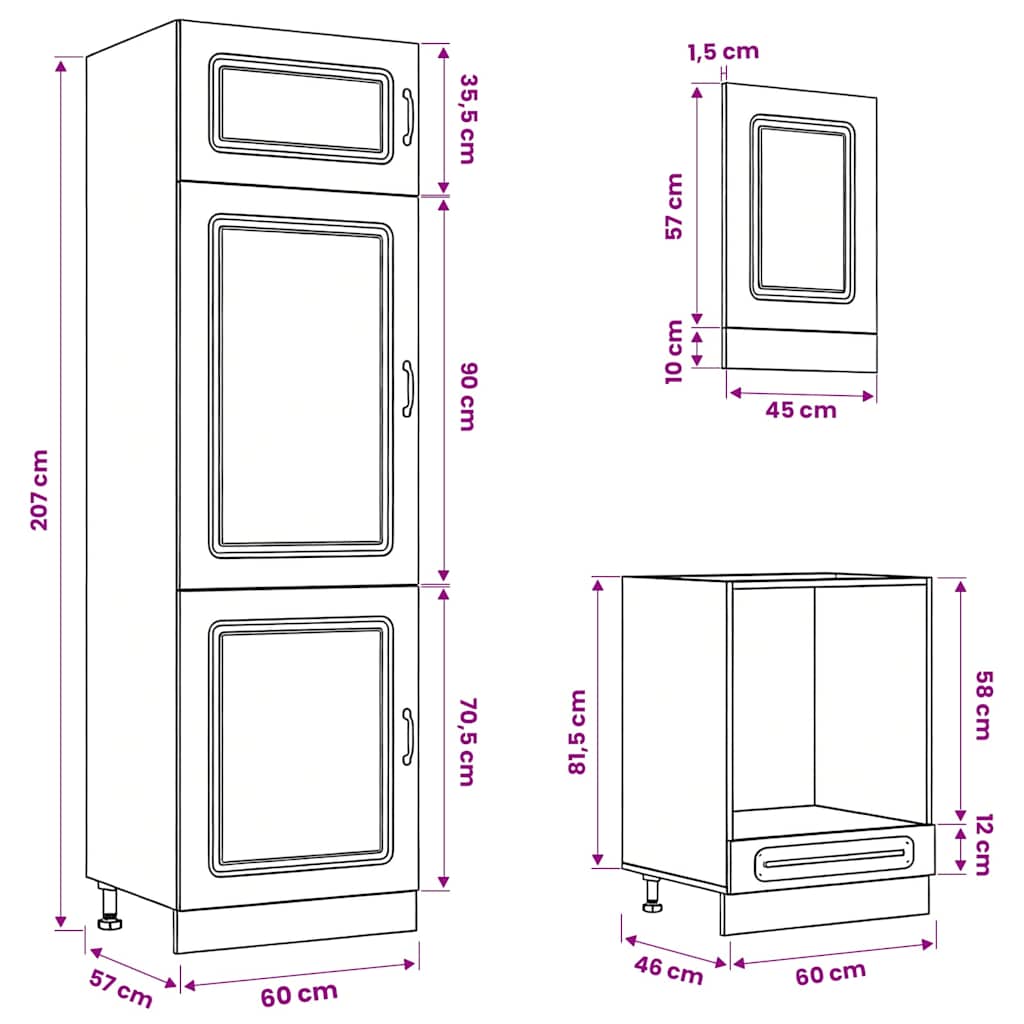 vidaXL 7 Piece Kitchen Cabinet Set "Kalmar" Sonoma Oak Engineered Wood