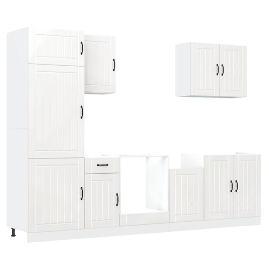 vidaXL 7 Piece Kitchen Cabinet Set Lucca White Engineered Wood