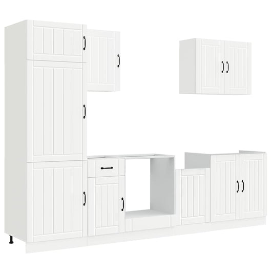 vidaXL 7 Piece Kitchen Cabinet Set "Lucca" White Engineered Wood