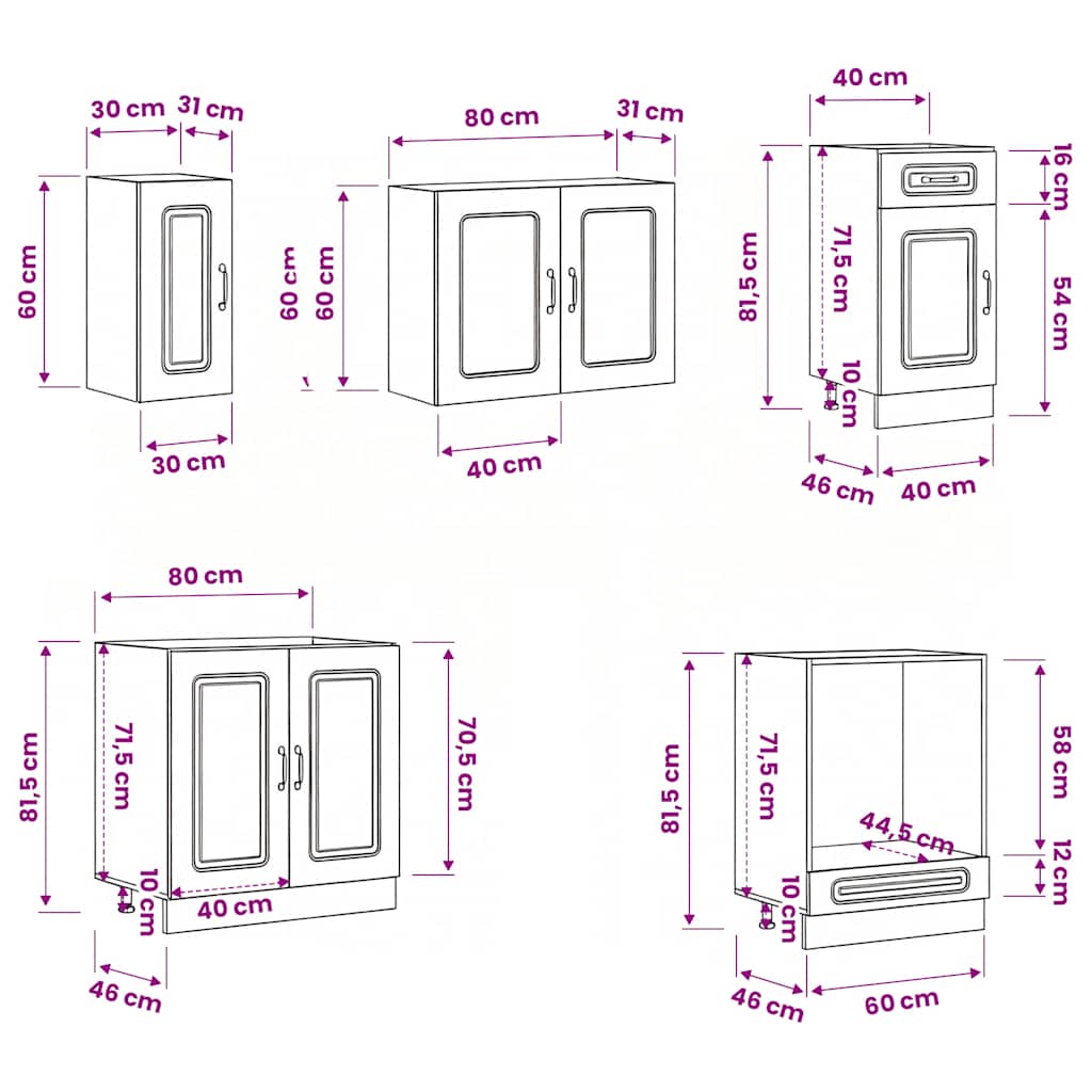 vidaXL 8 Piece Kitchen Cabinet Set "Kalmar" Sonoma Oak Engineered Wood