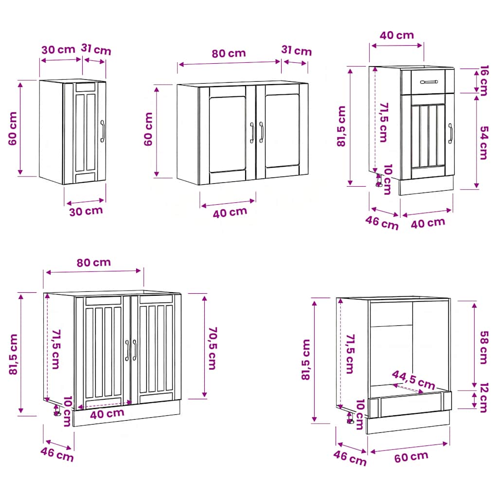 vidaXL 8 Piece Kitchen Cabinet Set Lucca White Engineered Wood