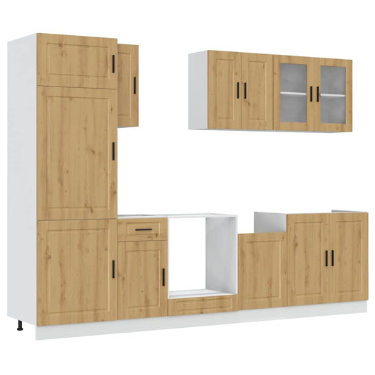 vidaXL 8 Piece Kitchen Cabinet Set "Kalmar" Artisan Oak Engineered Wood
