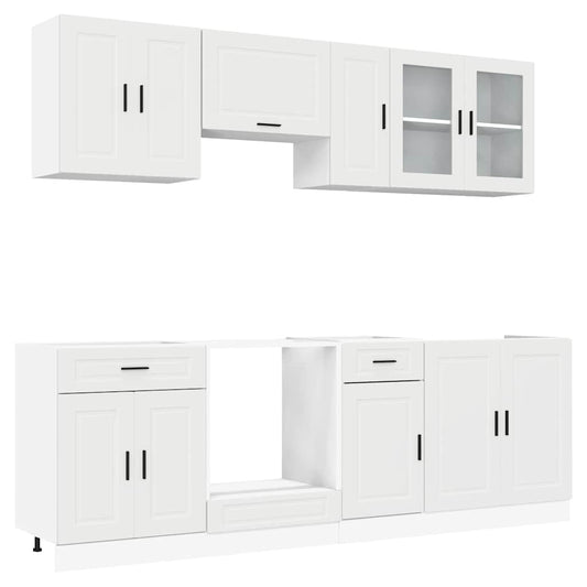vidaXL 8 Piece Kitchen Cabinet Set "Porto" White Engineered Wood