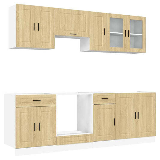vidaXL 8 Piece Kitchen Cabinet Set "Porto" Sonoma Oak Engineered Wood