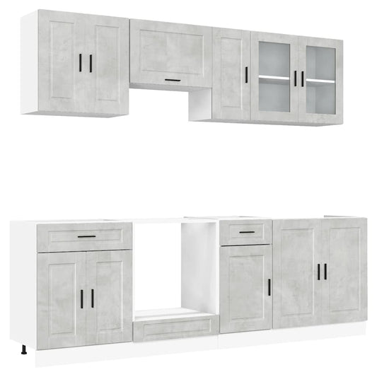 vidaXL 8 Piece Kitchen Cabinet Set "Porto" Concrete Grey Engineered Wood