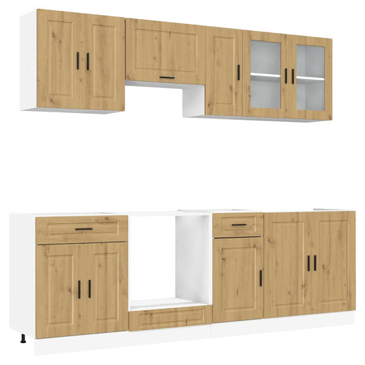 vidaXL 8 Piece Kitchen Cabinet Set "Kalmar" Artisan Oak Engineered Wood