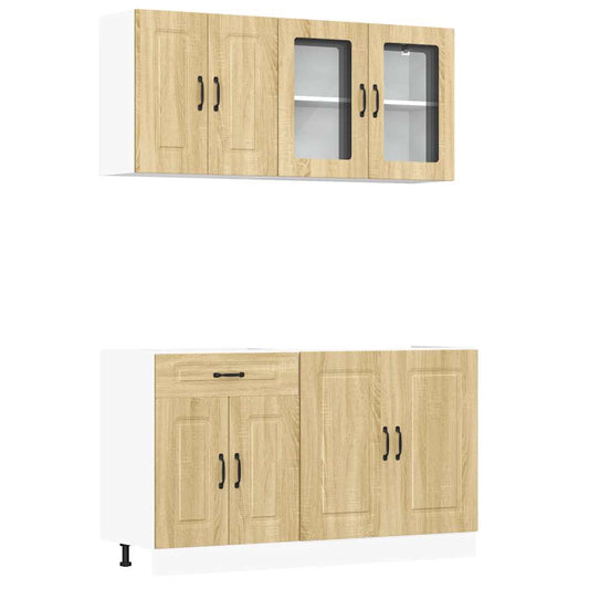 vidaXL 4 Piece Kitchen Cabinet Set "Kalmar" Sonoma Oak Engineered Wood