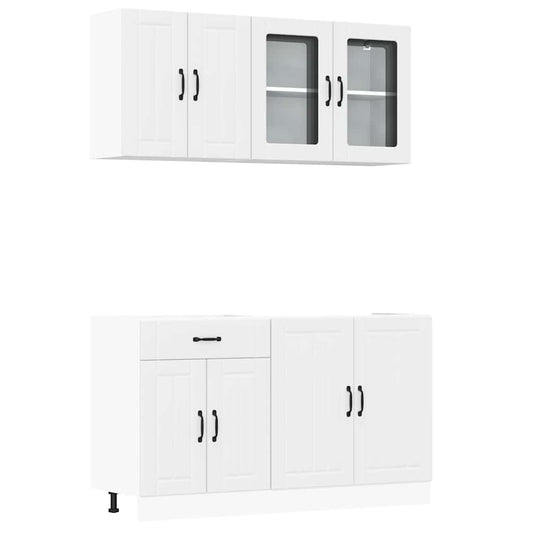 vidaXL 4 Piece Kitchen Cabinet Set "Lucca" White Engineered Wood