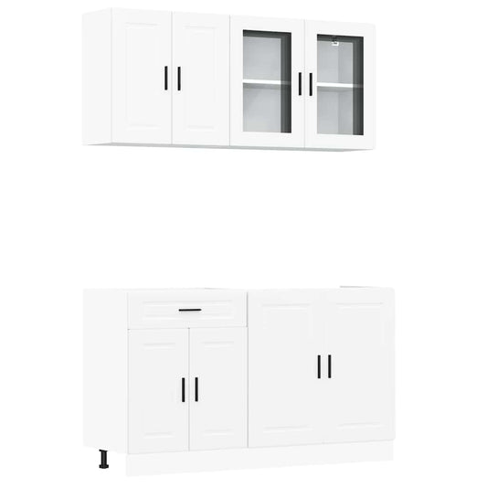 vidaXL 4 Piece Kitchen Cabinet Set "Porto" White Engineered Wood