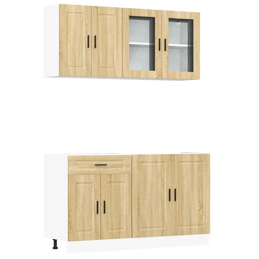 vidaXL 4 Piece Kitchen Cabinet Set Porto Sonoma Oak Engineered Wood