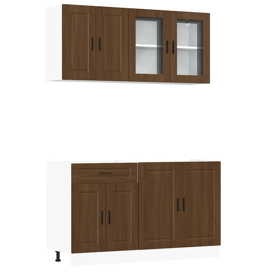 vidaXL 4 Piece Kitchen Cabinet Set Porto Brown Oak Engineered Wood