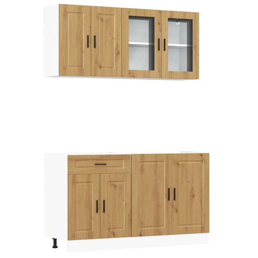 vidaXL 4 Piece Kitchen Cabinet Set "Kalmar" Artisan Oak Engineered Wood