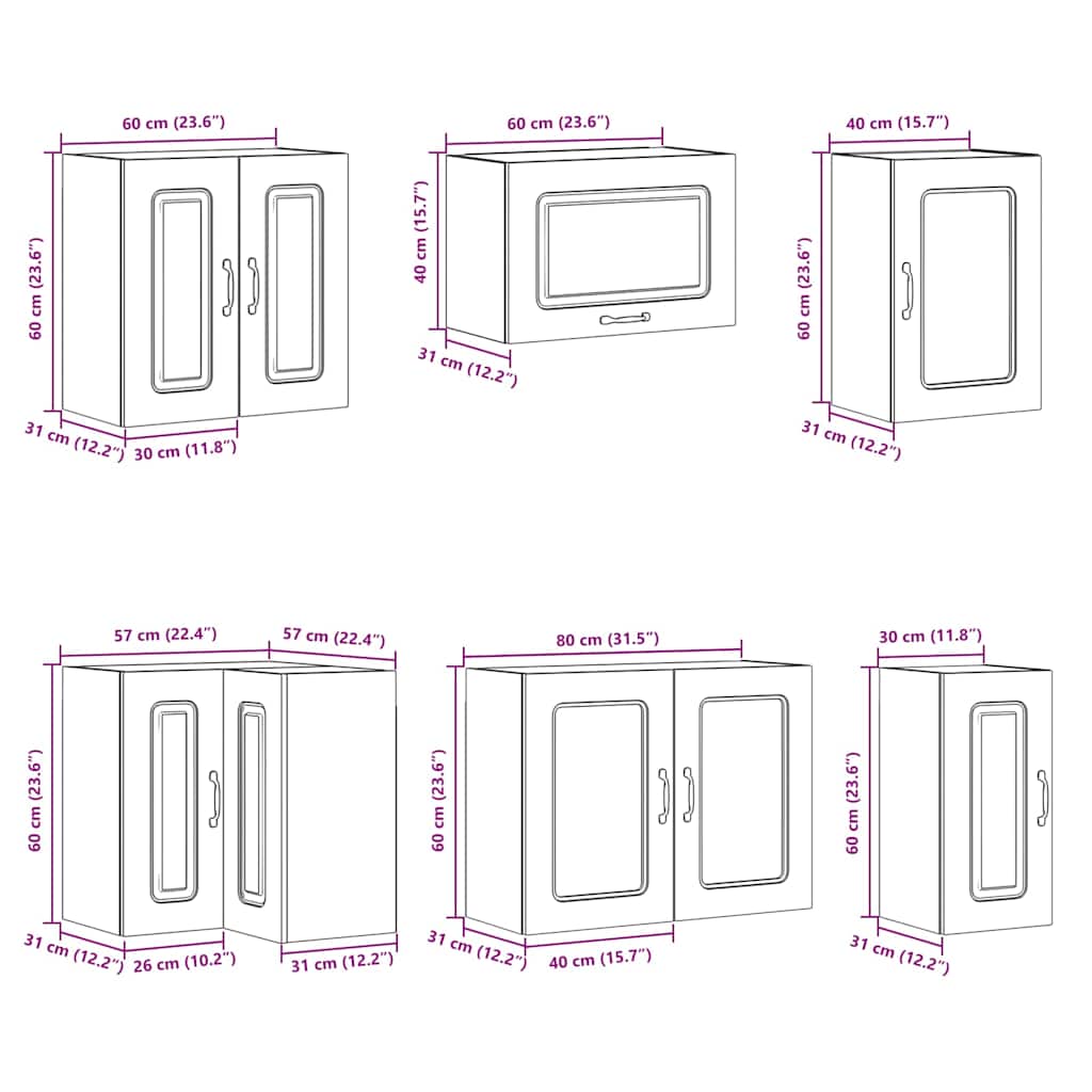 vidaXL 11 Piece Kitchen Cabinet Set "Kalmar" White Engineered Wood