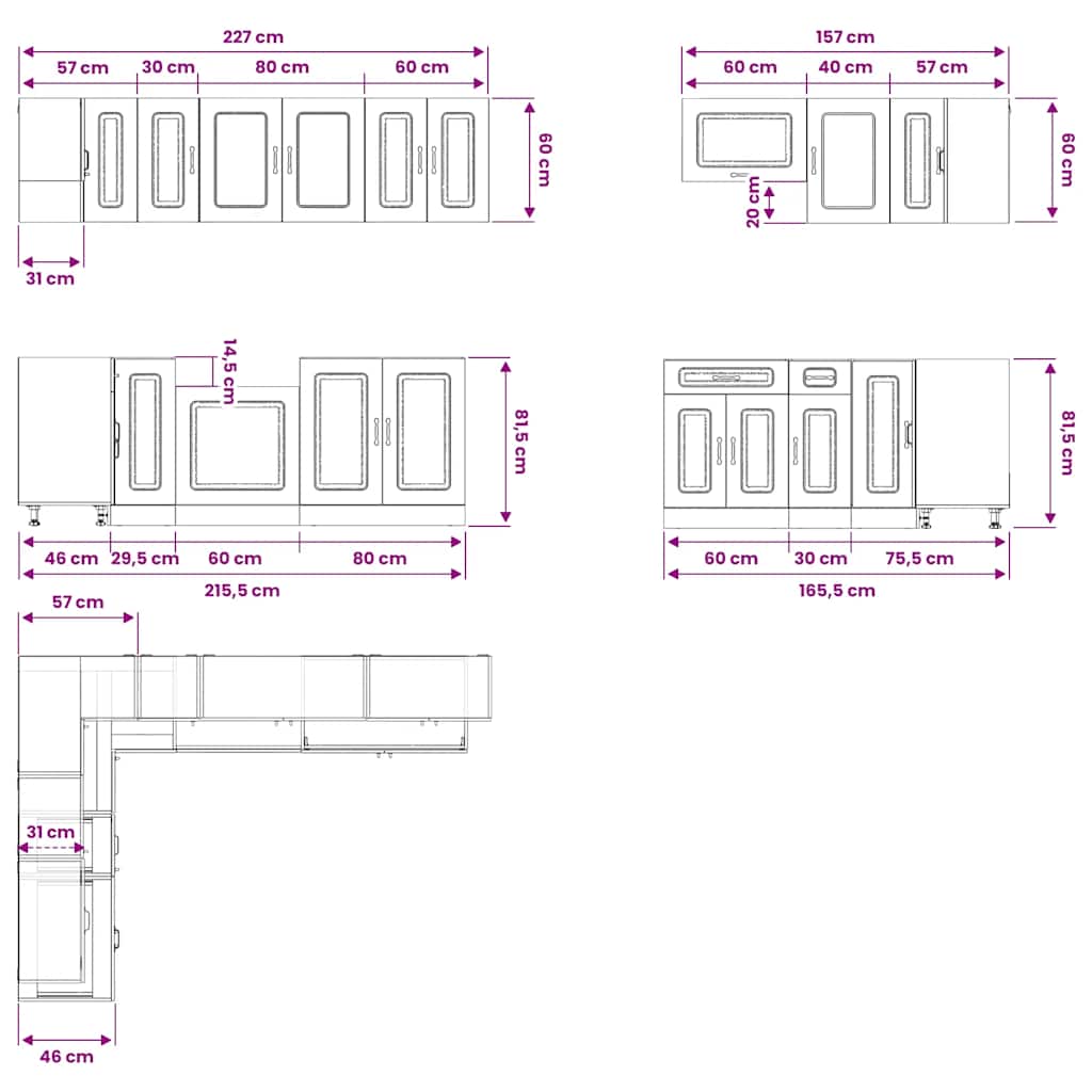 vidaXL 11 Piece Kitchen Cabinet Set "Kalmar" Artisan Oak Engineered Wood