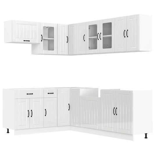 vidaXL 11 Piece Kitchen Cabinet Set "Lucca" Gloss White Engineered Wood