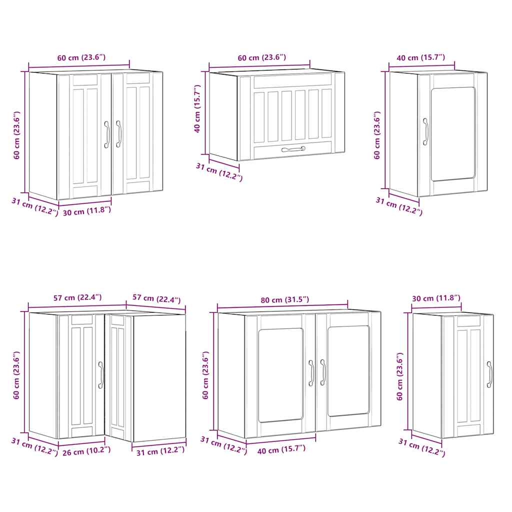 vidaXL 11 Piece Kitchen Cabinet Set Lucca Gloss White Engineered Wood