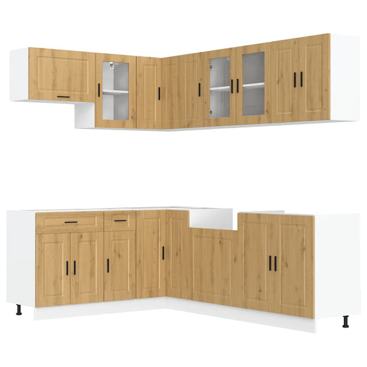 vidaXL 11 Piece Kitchen Cabinet Set "Porto" Artisan Oak Engineered Wood