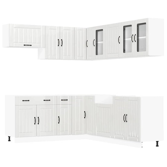 vidaXL 11 Piece Kitchen Cabinet Set "Lucca" Gloss White Engineered Wood