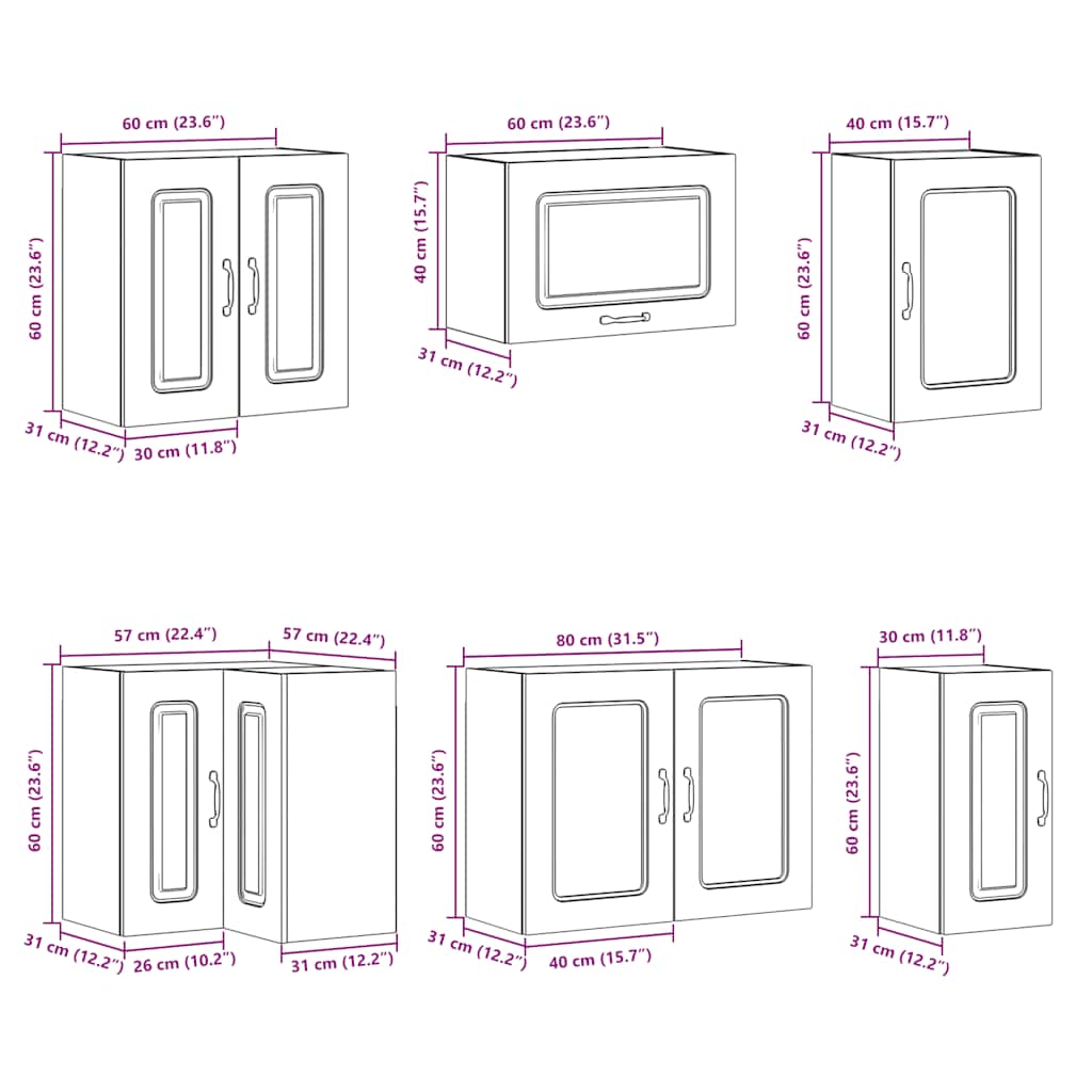 vidaXL 11 Piece Kitchen Cabinet Set "Lucca" Gloss White Engineered Wood