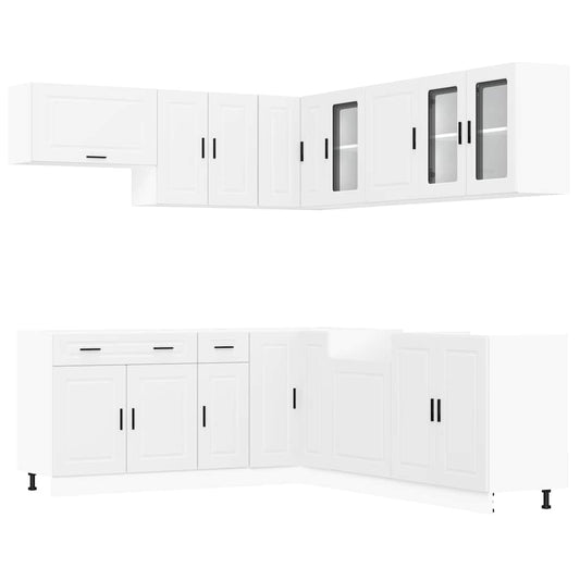 vidaXL 11 Piece Kitchen Cabinet Set "Porto" White Engineered Wood