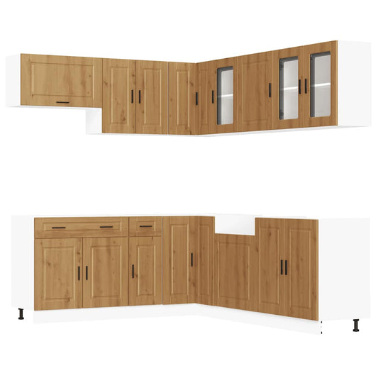 vidaXL 11 Piece Kitchen Cabinet Set "Porto" Artisan Oak Engineered Wood