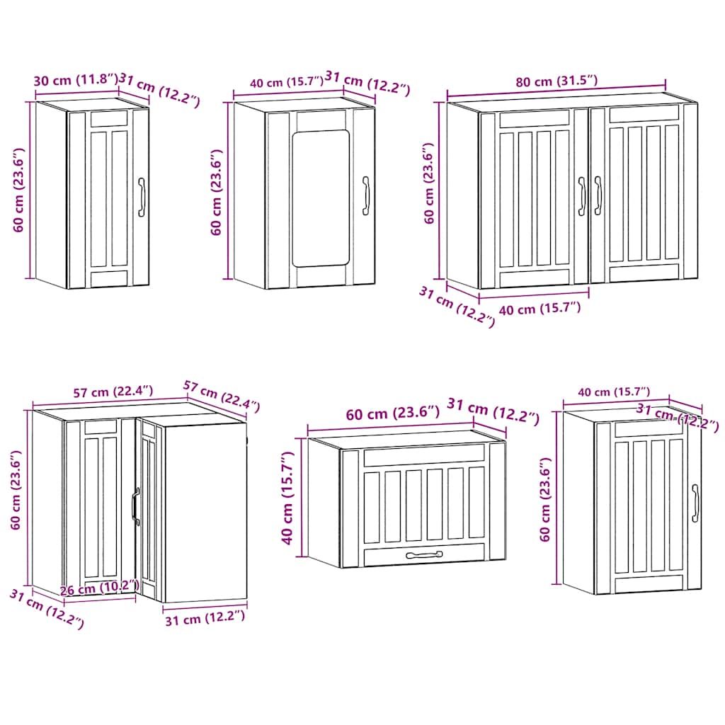 vidaXL 11 Piece Kitchen Cabinet Set "Lucca" White Engineered Wood