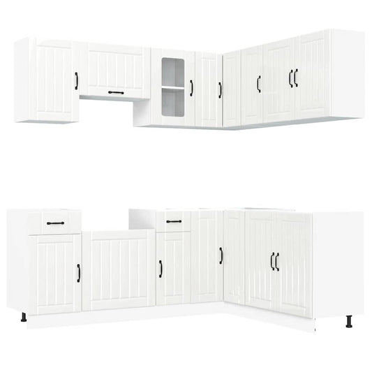 vidaXL 11 Piece Kitchen Cabinet Set "Lucca" Gloss White Engineered Wood