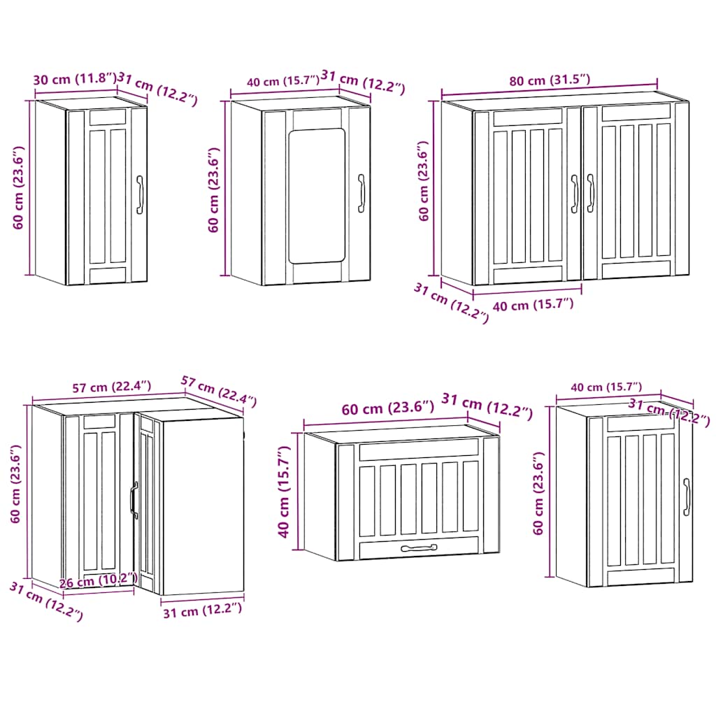 vidaXL 11 Piece Kitchen Cabinet Set "Lucca" Gloss White Engineered Wood
