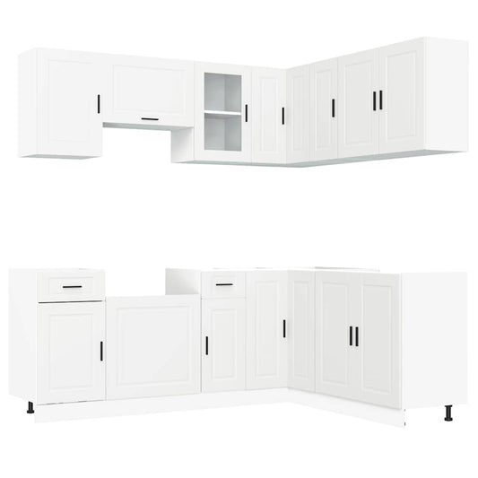 vidaXL 11 Piece Kitchen Cabinet Set "Porto" White Engineered Wood